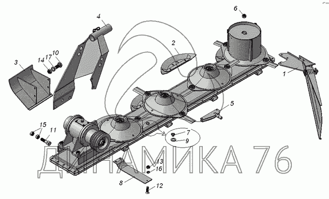 Схема сборки роторной косилки