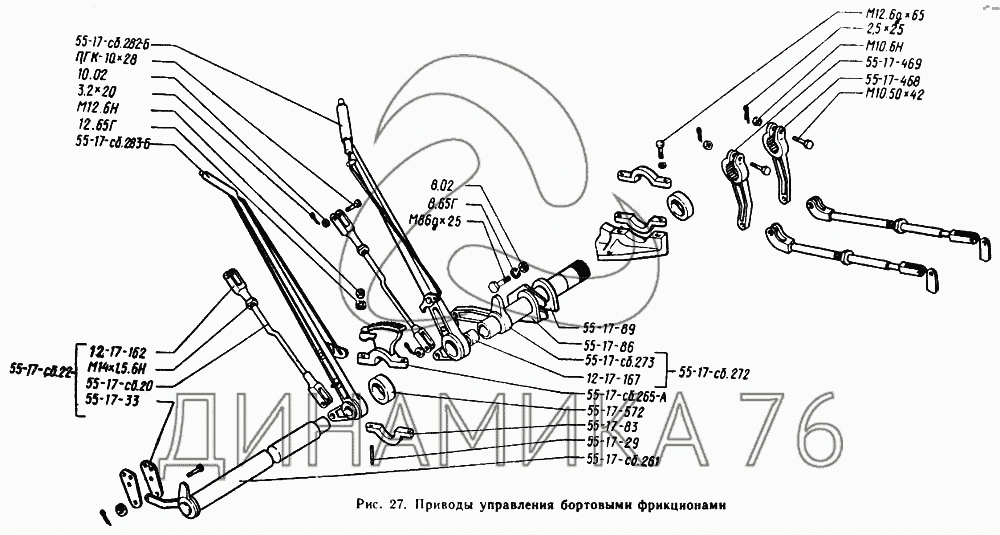 Схема кпп тдт 55 переключения передач