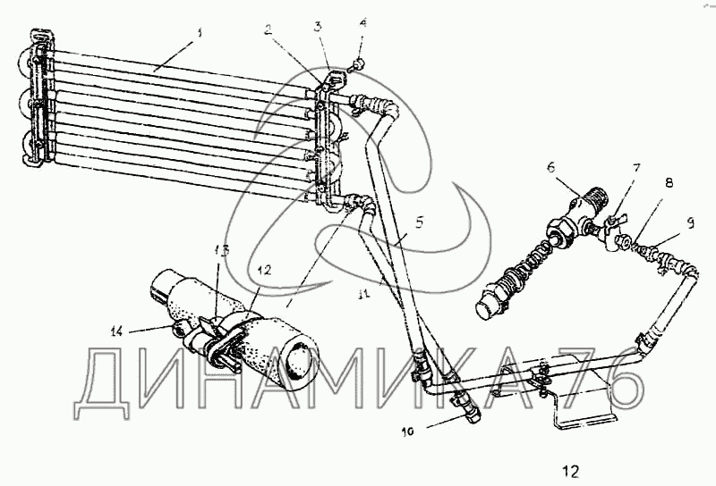 Масляный радиатор газель 4216 схема