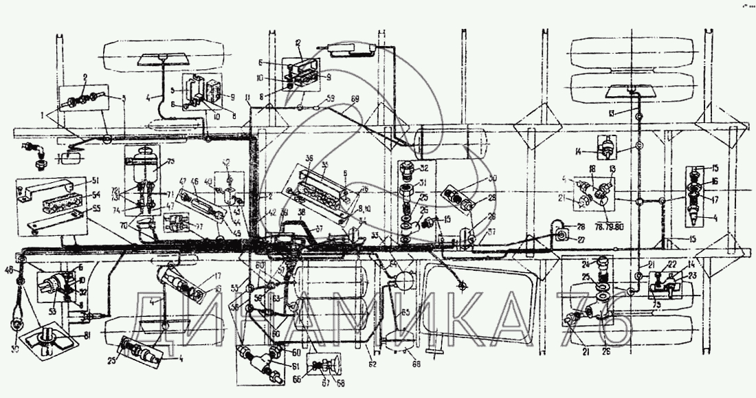 Схема тормозной системы паз 3205