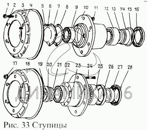 Газ 53 ступица чертеж