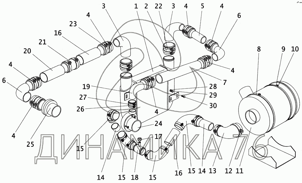 Схема сцепления паз 4230