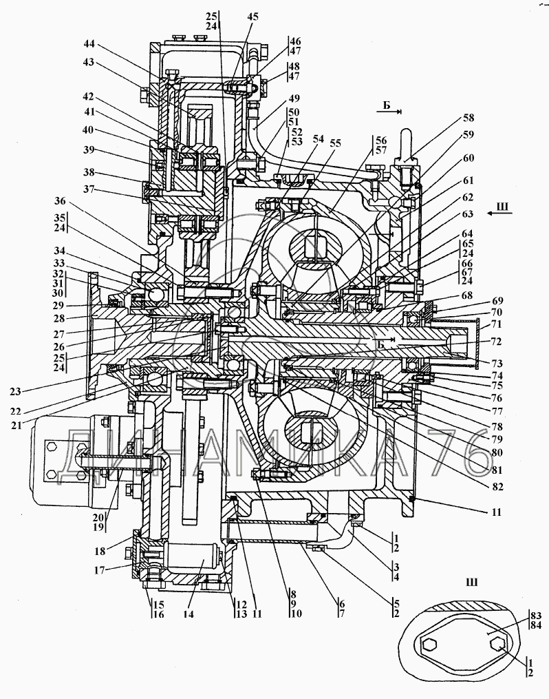 Гидротрансформатор с редуктором привода насосов на Шасси ТП-20.02