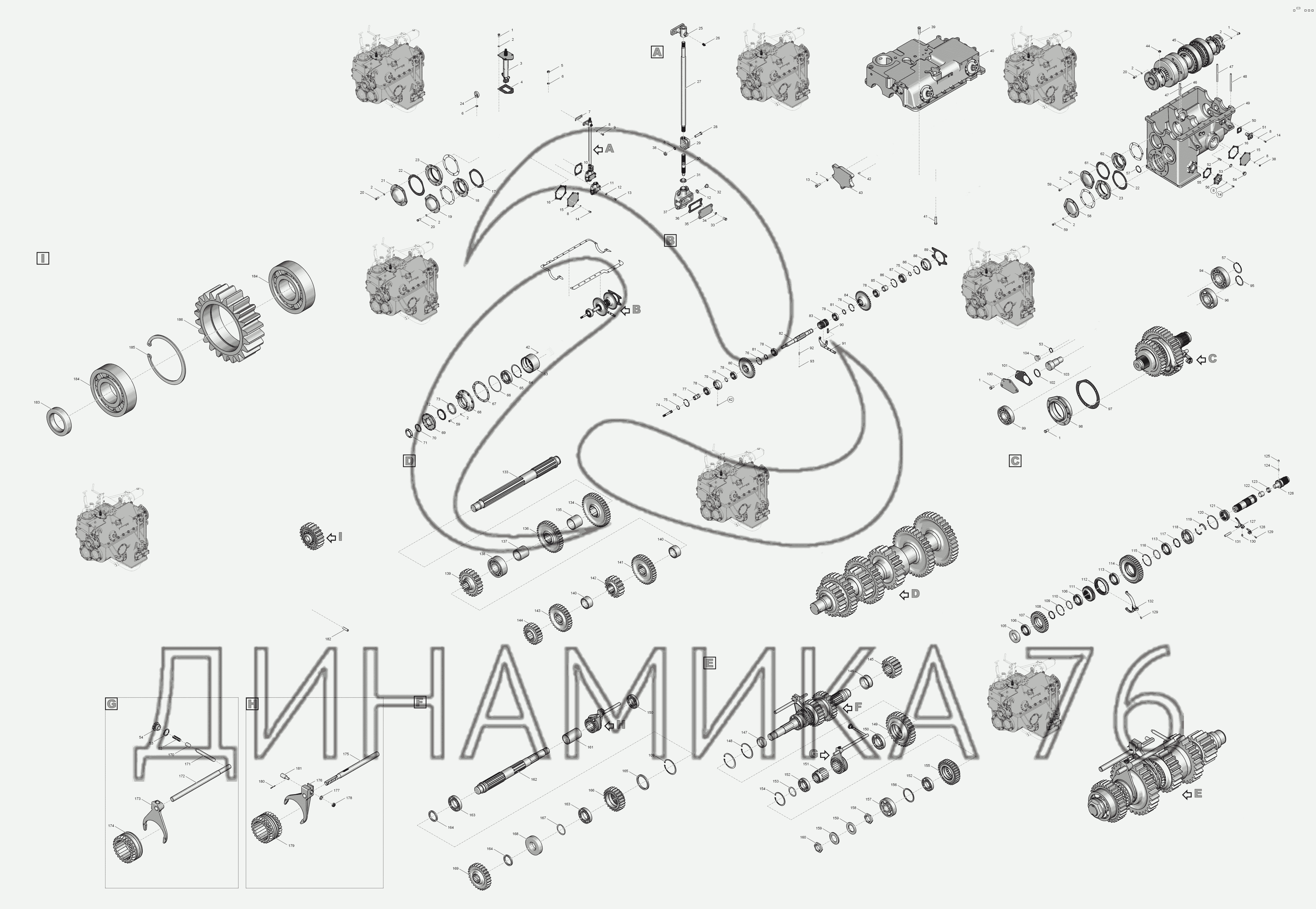 Коробка передач к 744 схема