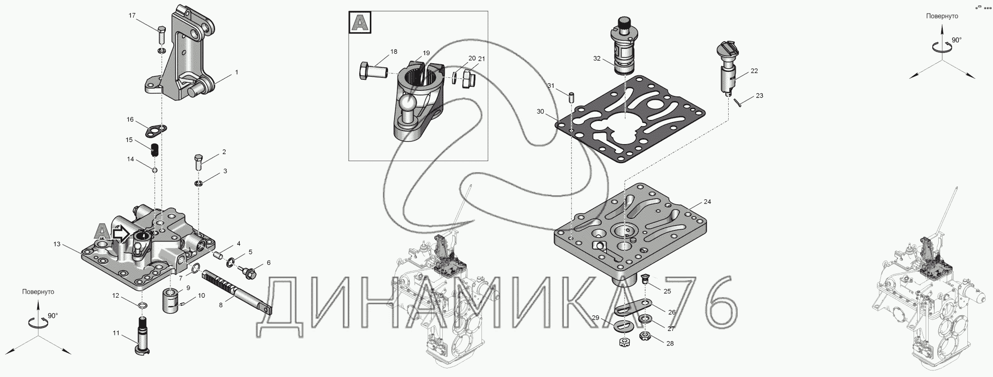 К 744 коробка передач схема