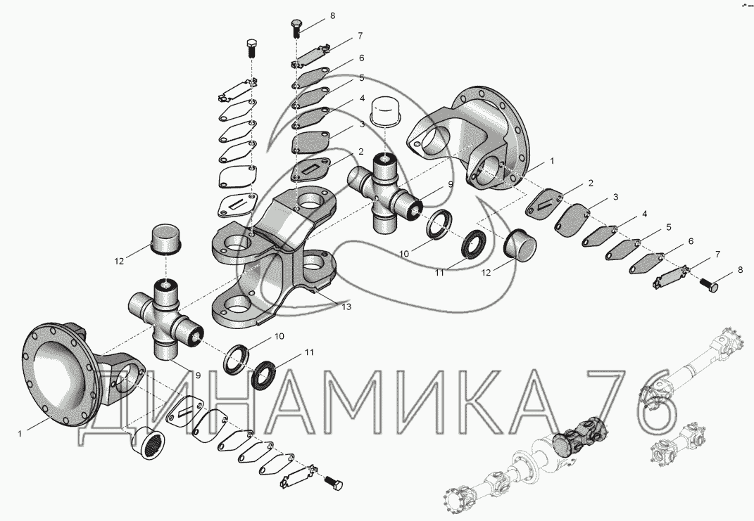 2256010 2204000 вал карданный шарнира рамы