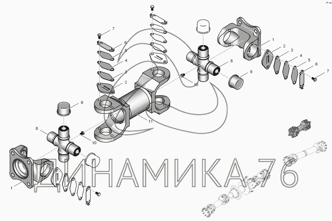 2256010 2204000 вал карданный шарнира рамы