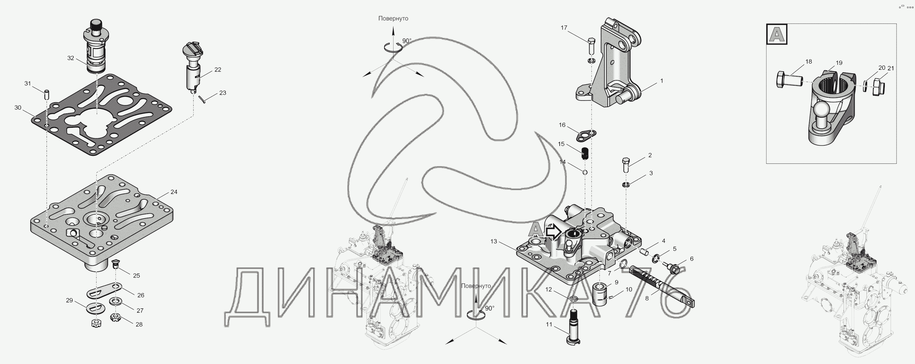 Схема переключения передач к 744