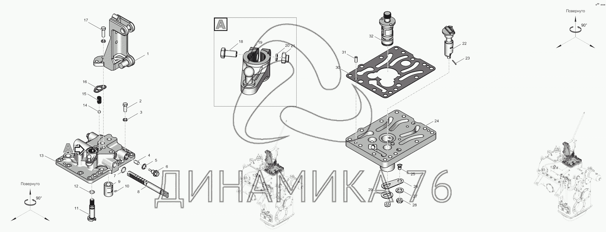 Схема переключения передач к 744