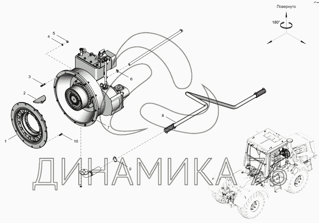 744РЗ-1600000-01 Редуктор с полужесткой муфтой на К-744Р4 