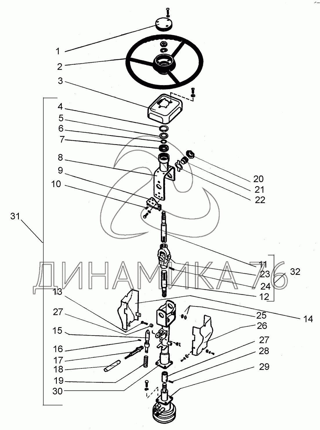 Схема рулевой колонки к 700
