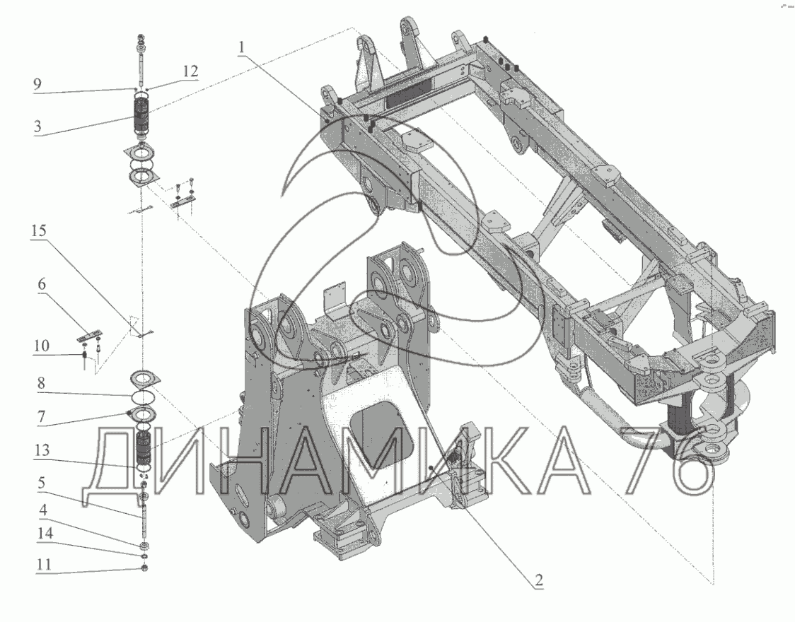 Рама 702МВ-2800000-1 на К-702МА-ПК-6 - Схема, каталог деталей, стоимость,  запчасти (7148)