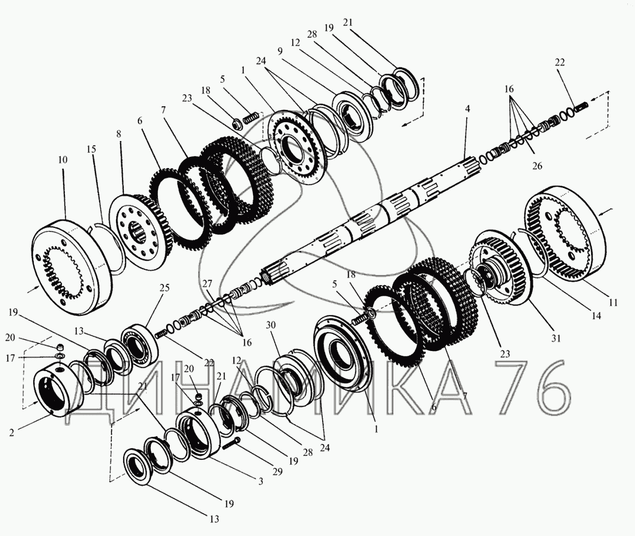 К 744 коробка передач схема