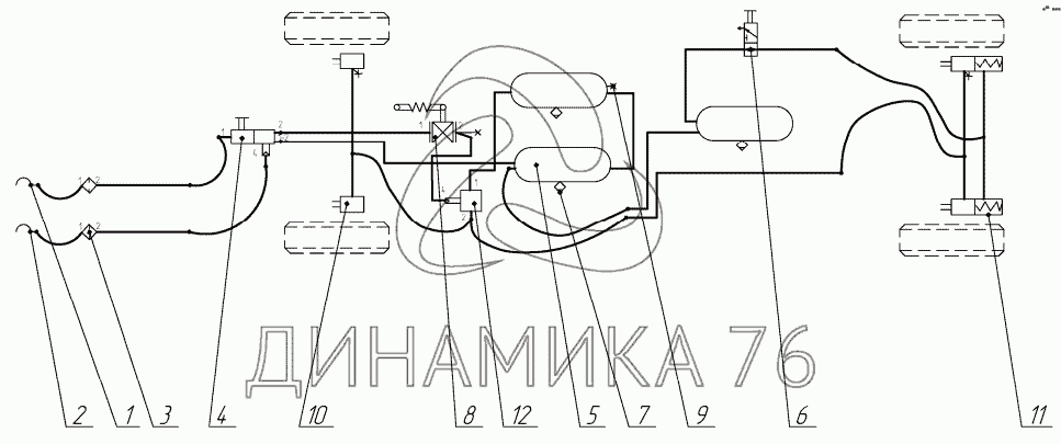 Схема тормозной системы прицепа