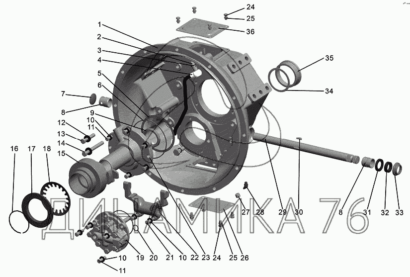Схема выжимного подшипника маз