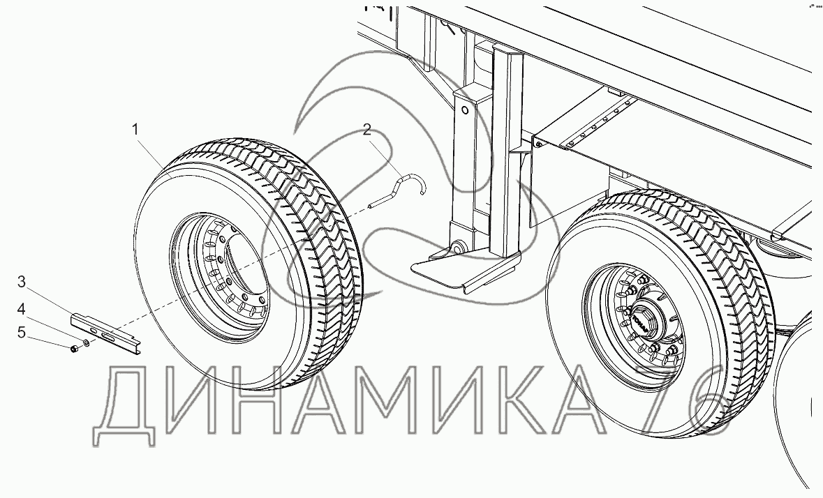 Установка запасного колеса 9523-3105010 на Тонар-95234