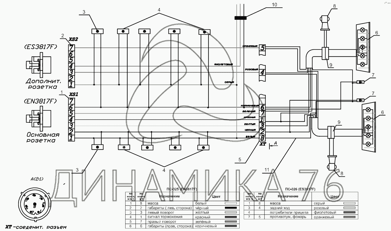 Схема тормозной системы полуприцепа тонар