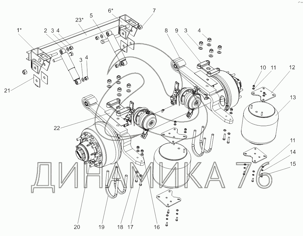 Схема оси тонар