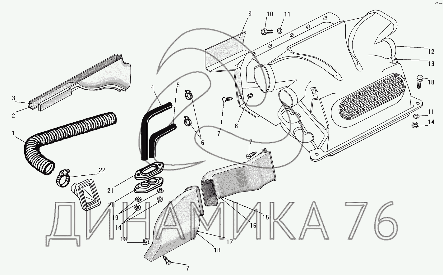 Отопитель кабины Урал 32552