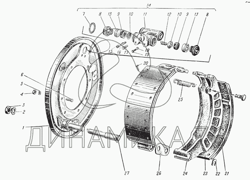 Ножной тормоз (Рис. 91) на УРАЛ-375