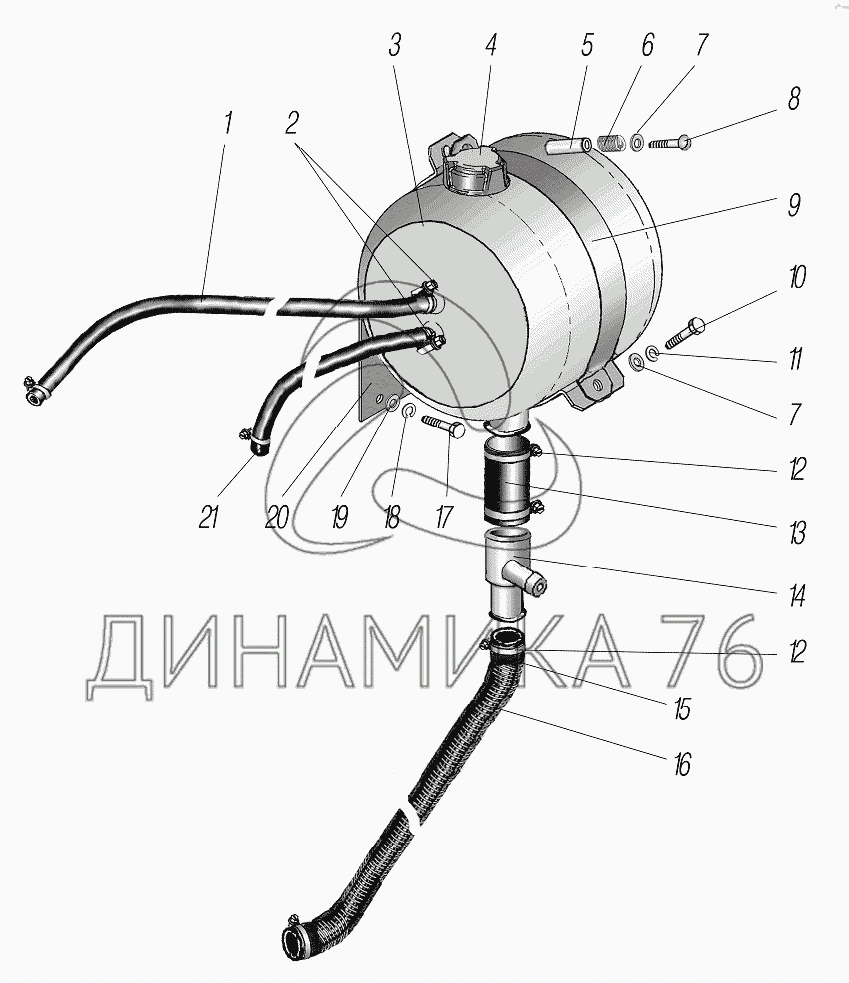 Установка расширительного бачка на УРАЛ-4320-60