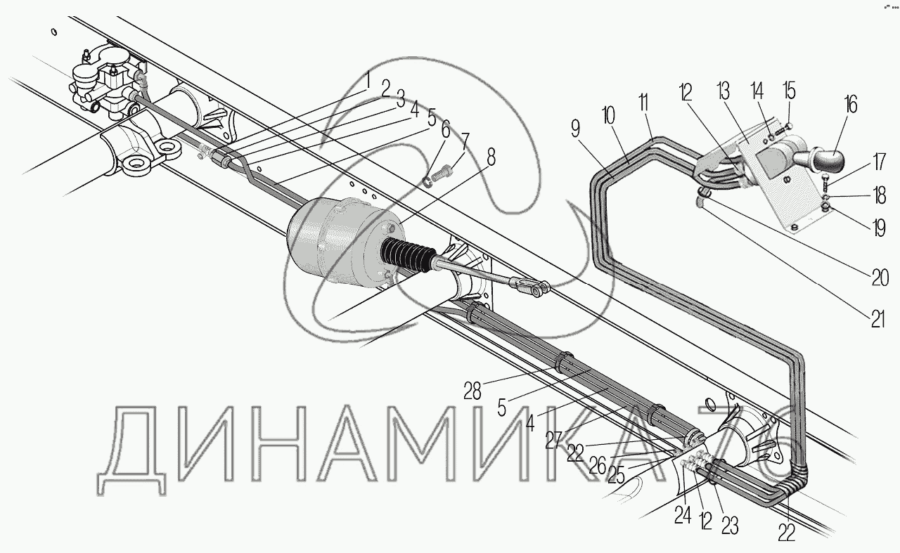 Схема тормозов урала