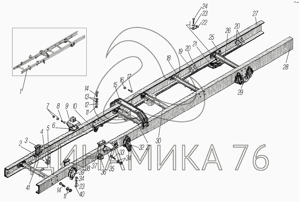 Рама для автомобиля 5557-0001122-60 на УРАЛ-4320-61