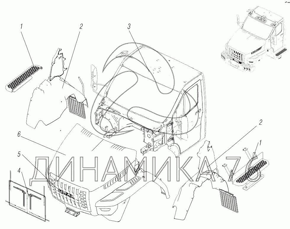 Кабина и оперение на УРАЛ-4320-6951-74