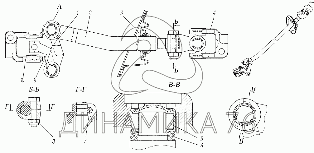 Вал рулевой газель схема