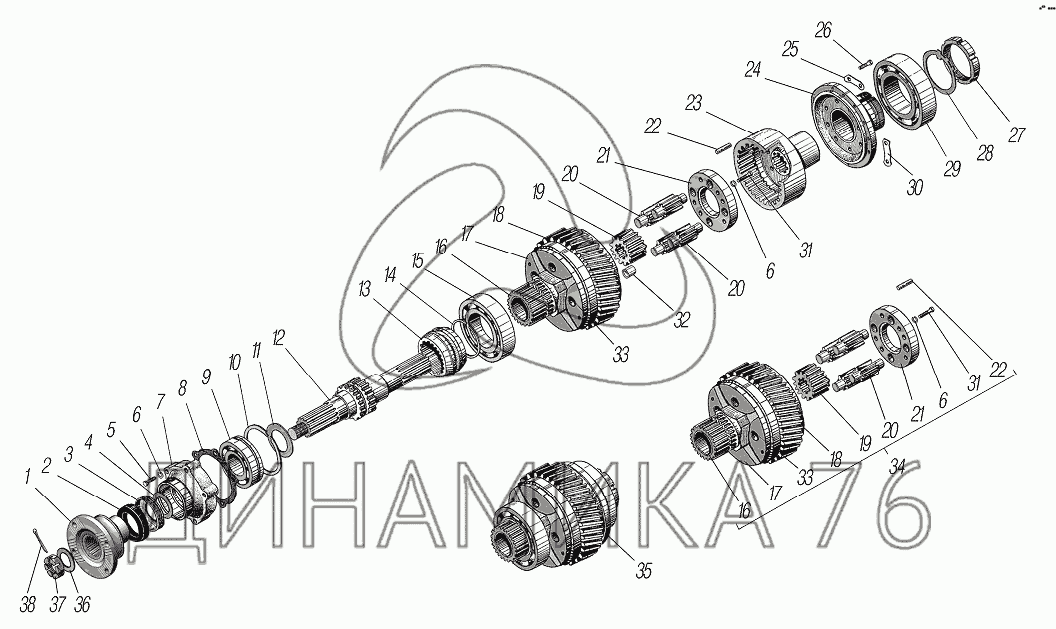 Редуктор среднего моста урал 4320 схема