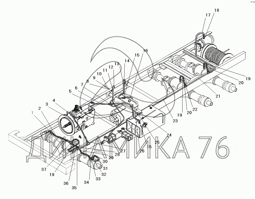 Схема тормозов урал 43 20