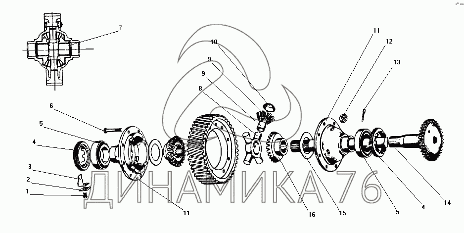 Редуктор заднего моста урал 48 зубьев схема