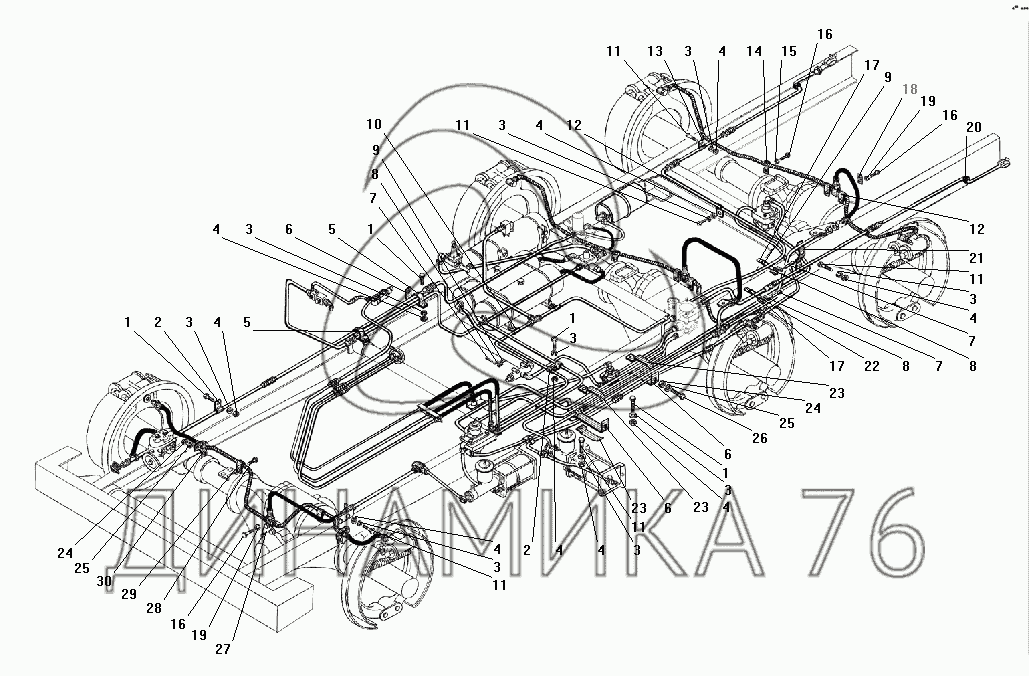 Схема тормозов урал