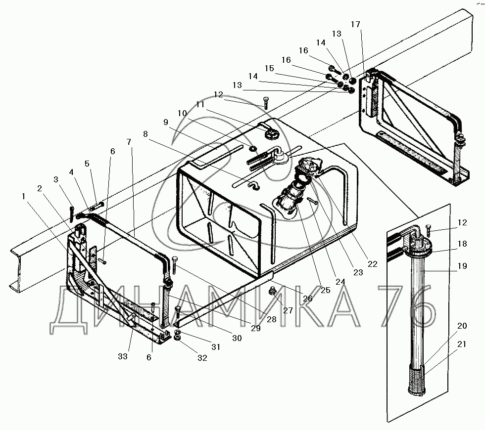 Основной топливный бак на УРАЛ-4320-41