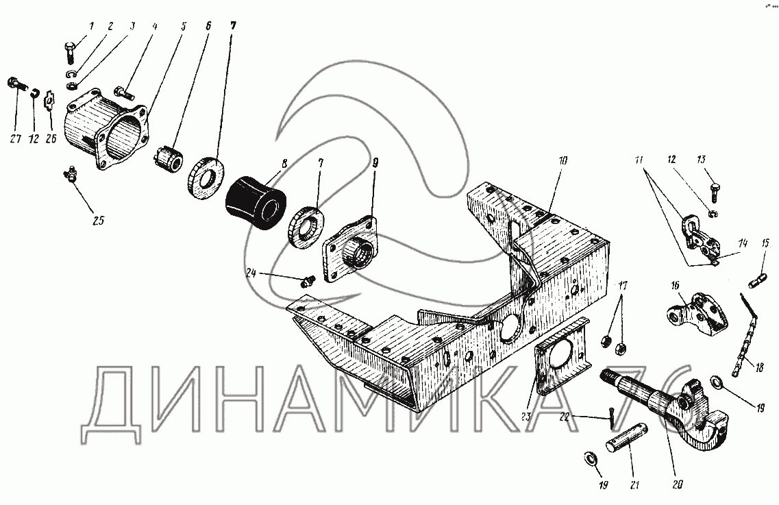 Прибор буксирный автомобиля Урал-4320 на УРАЛ-4320 - Схема, каталог  деталей, стоимость, запчасти (592f)