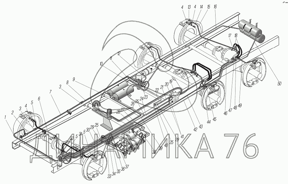 Схема тормозов урал 43 20