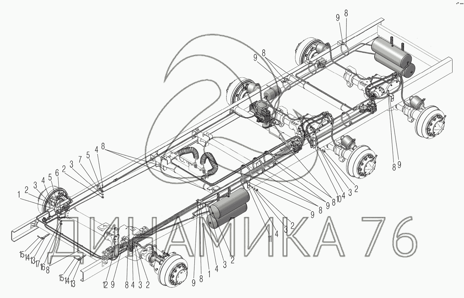 Схема пневматическая урал 4320 - 94 фото