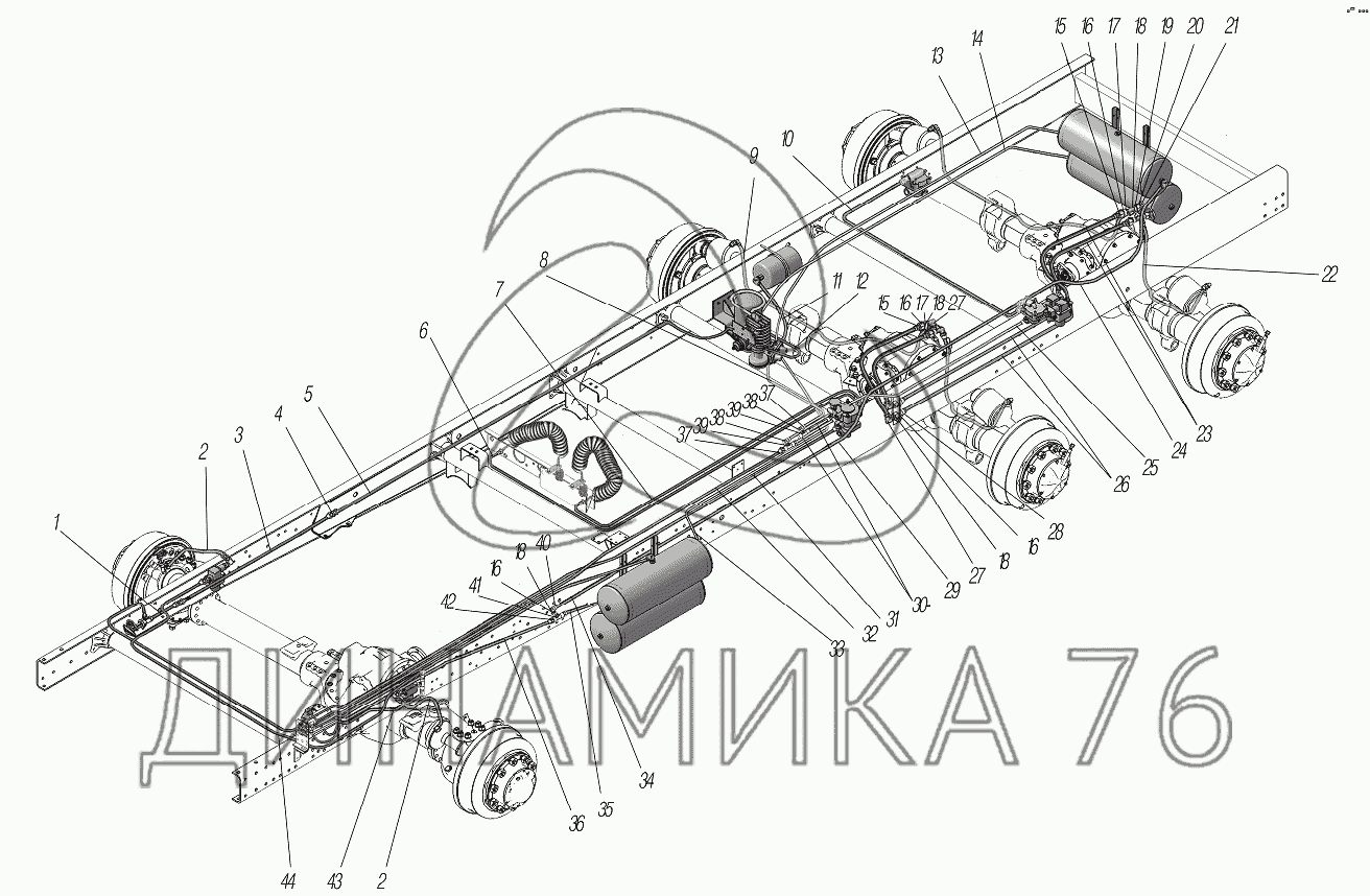 Схема тормозов урал 43 20