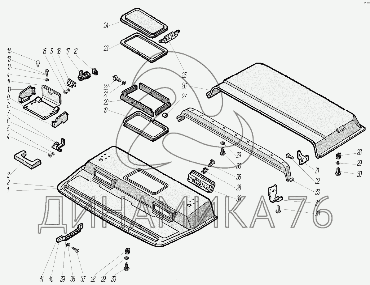 Обивка задка кабины Урал-4320