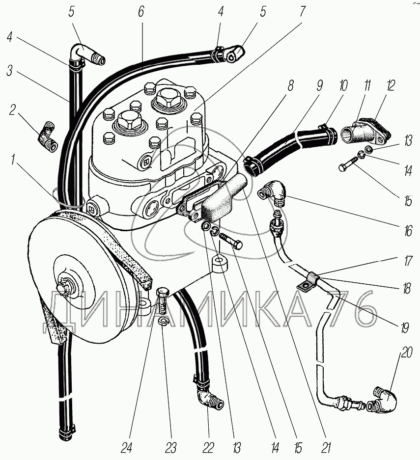 Установка компрессора на УРАЛ-4320-1951-58