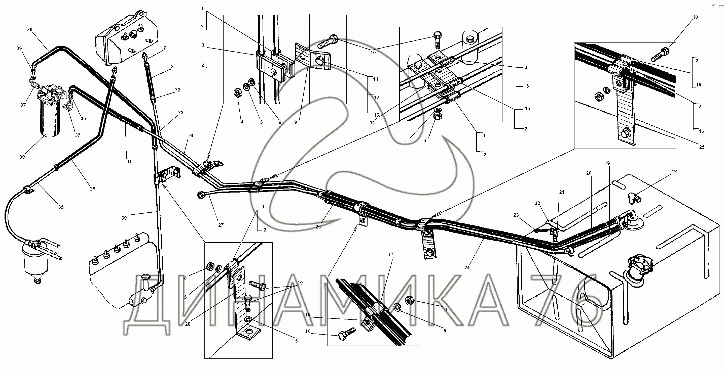 Топливная система Урал 5557 ЯМЗ 236