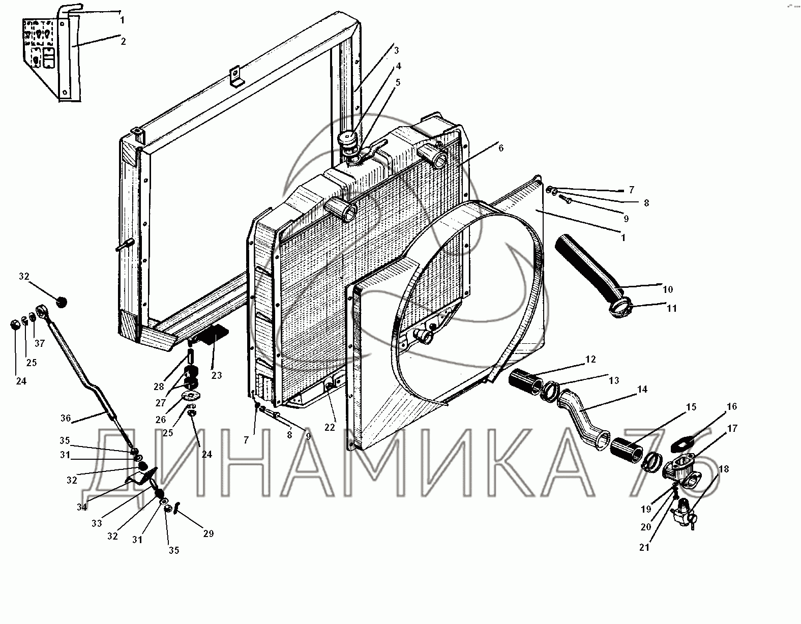 Радиатор урал 5557