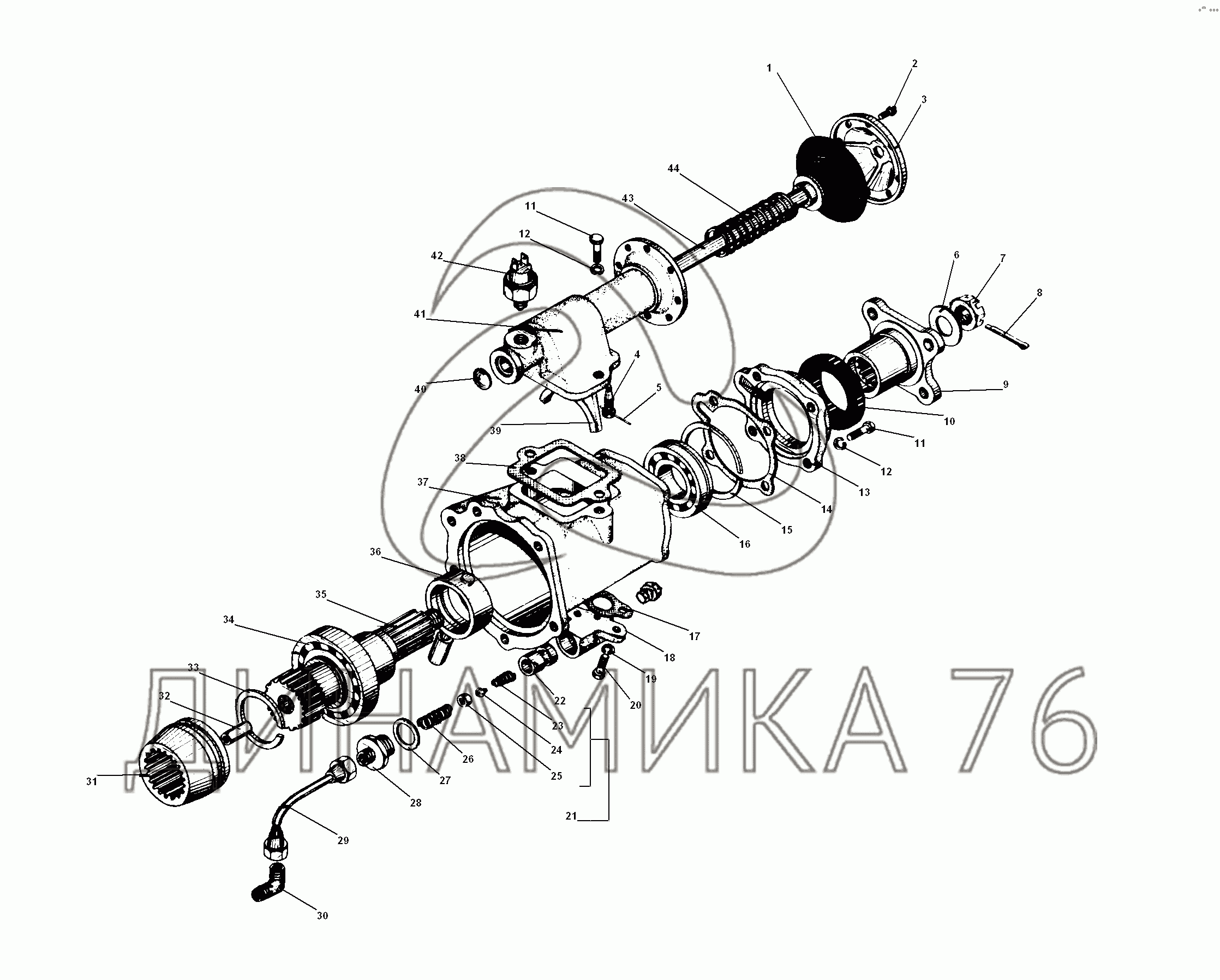 Коробка дополнительного отбора мощности на УРАЛ-5557-31