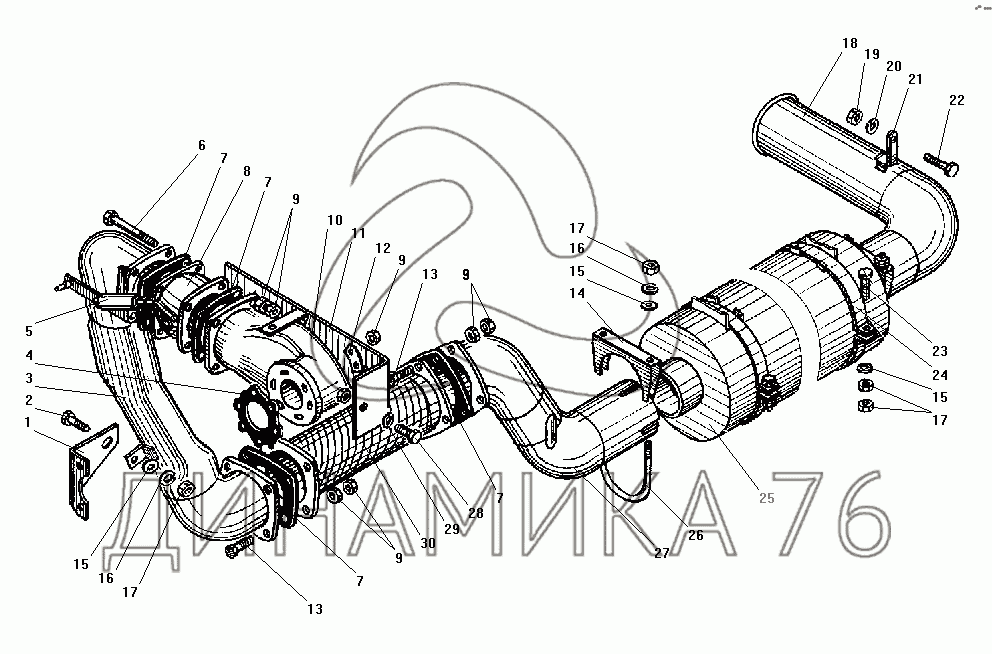 Выхлопная система урал 4320 схема