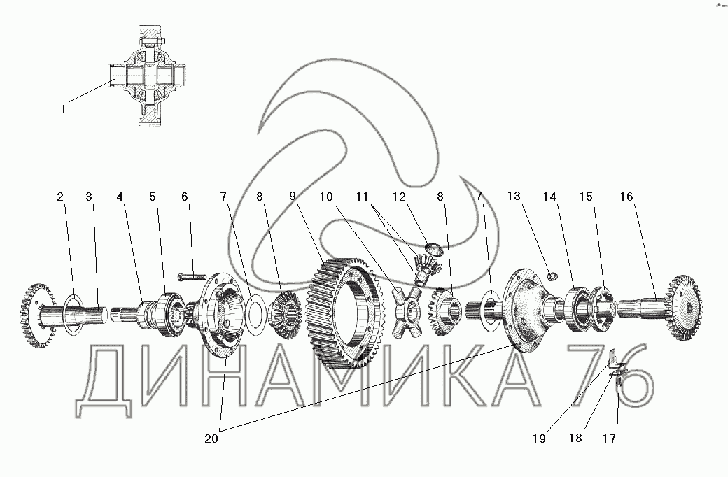 Схема редуктора среднего моста камаз 5320