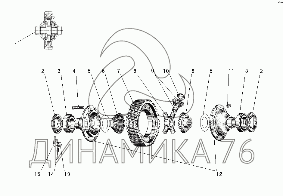 Редуктор заднего моста урал 48 зубьев схема