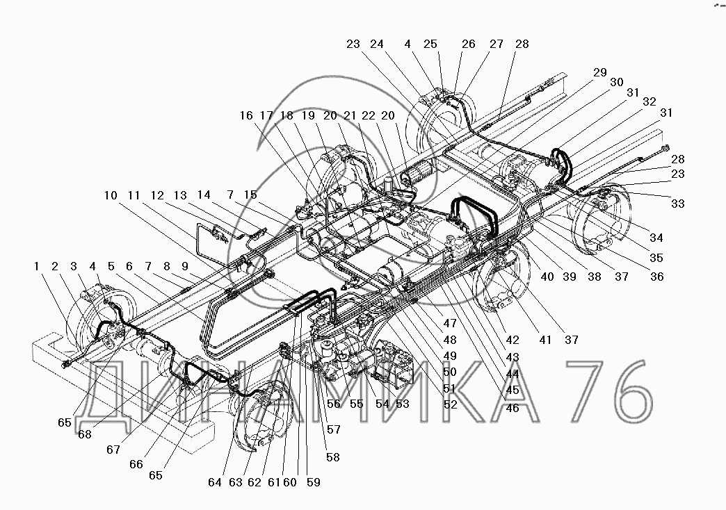 Схема тормозной системы урал 375