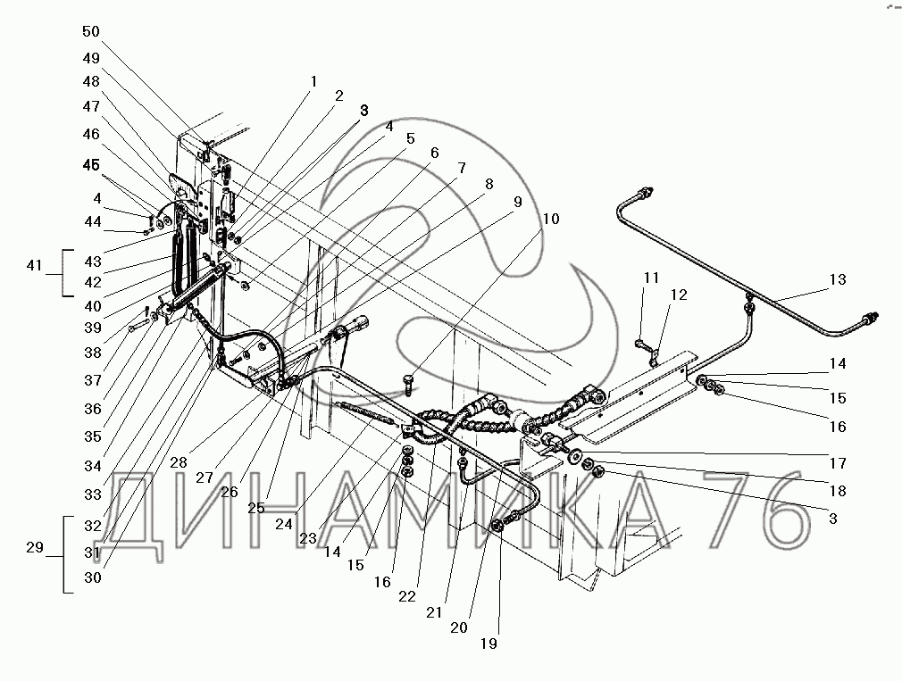 Схема гидравлики урал 5557