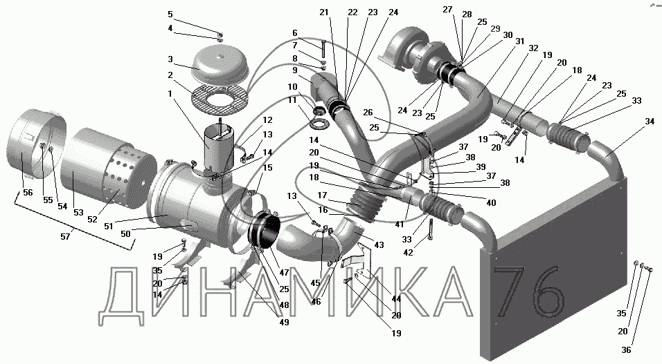 Выхлопная система урал 4320 схема