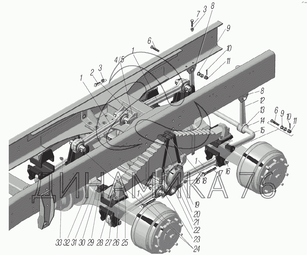 Задняя подвеска на УРАЛ-6370-1151